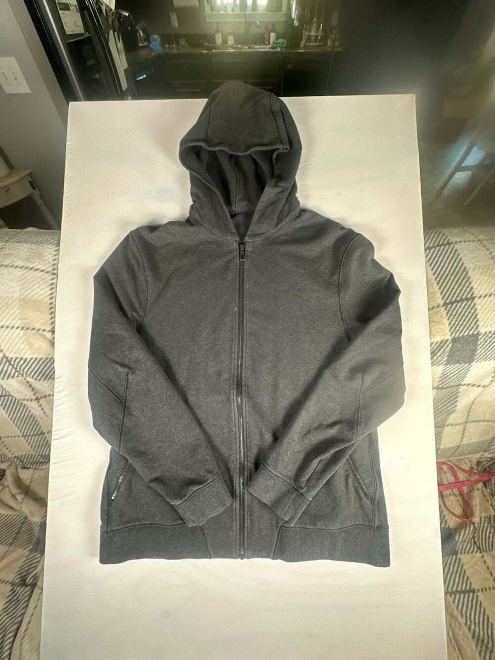 Lululemon Men's Charcoal Gray Full Zip Hoodie with Zipper Pockets#1078